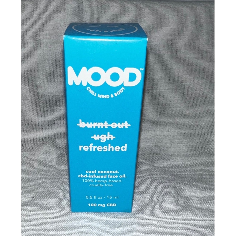 MOOD Chill Mind & Body Cool Coconut CBD-Infused Face Oil 100mg 0.5oz New